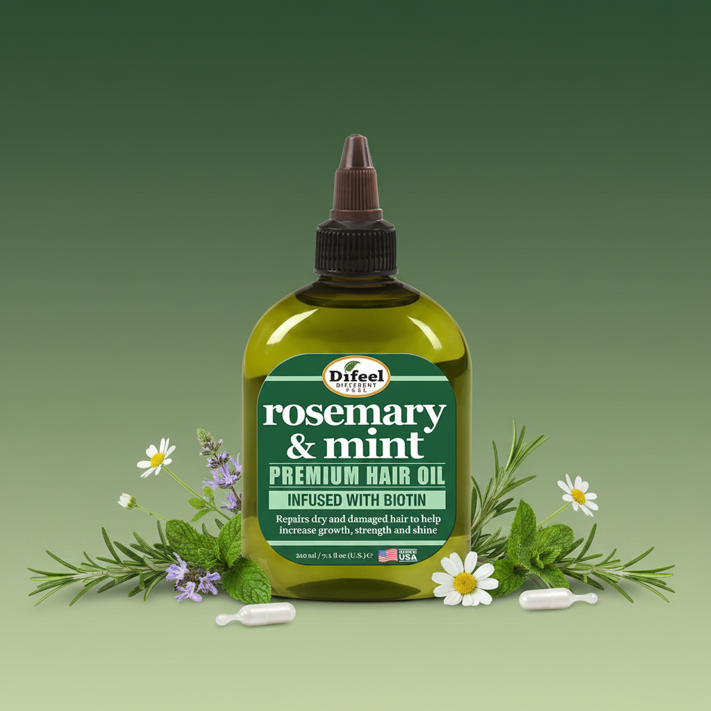 Difeel Rosemary & Mint Hair Oil Background