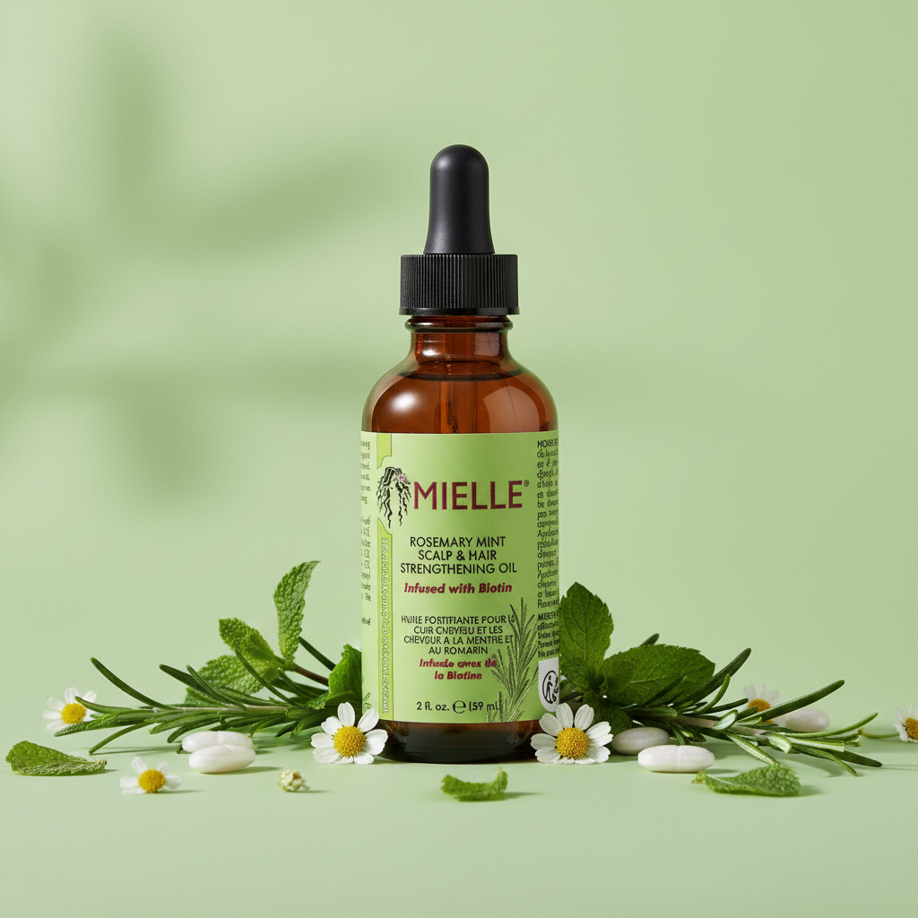 Mielle Rosemary Mint Hair Oil Background